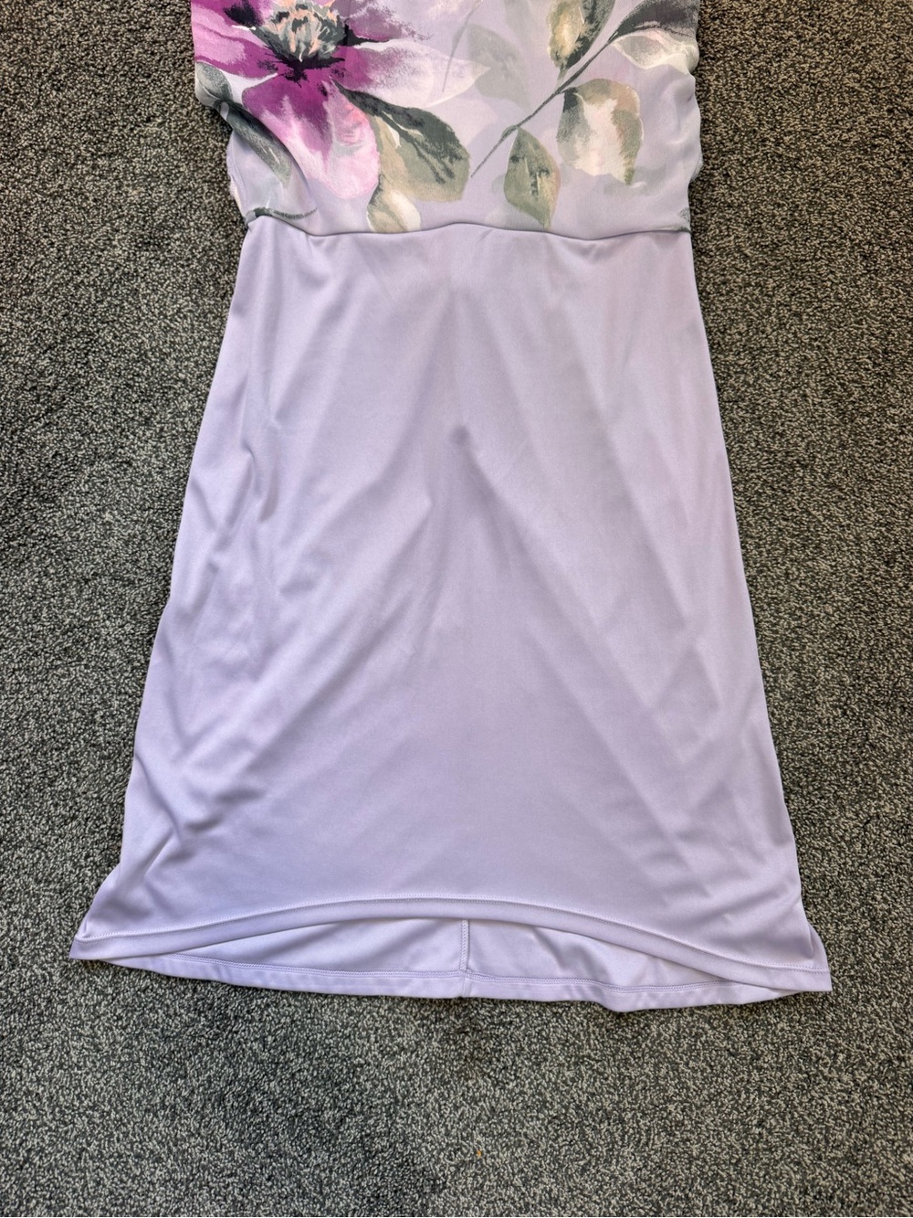 WHBM Lavender Floral Gold Chain Halter High-Low Dress Sz 2 Spring Summer Cocktai - Picture 13 of 16
